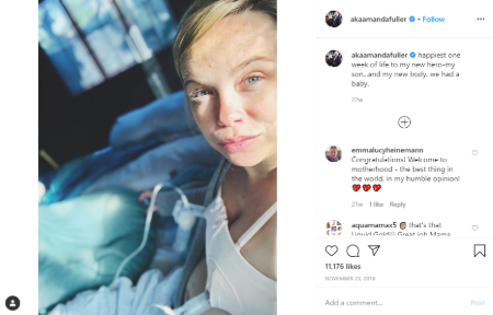 Amanda announced the birth of her son with this Instagram post